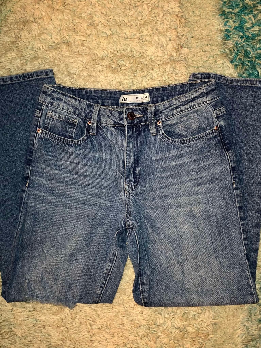 YMI Dream Girls Straight Leg Blue Denim Jeans Medium Wash Size 7/28